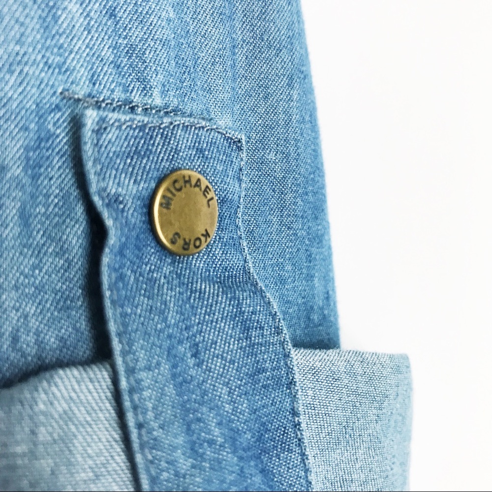 Michael Kors Chambray Zip-Front Shirt - Picture 10 of 12